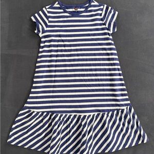 Tea Collection Navy and White Striped Dress